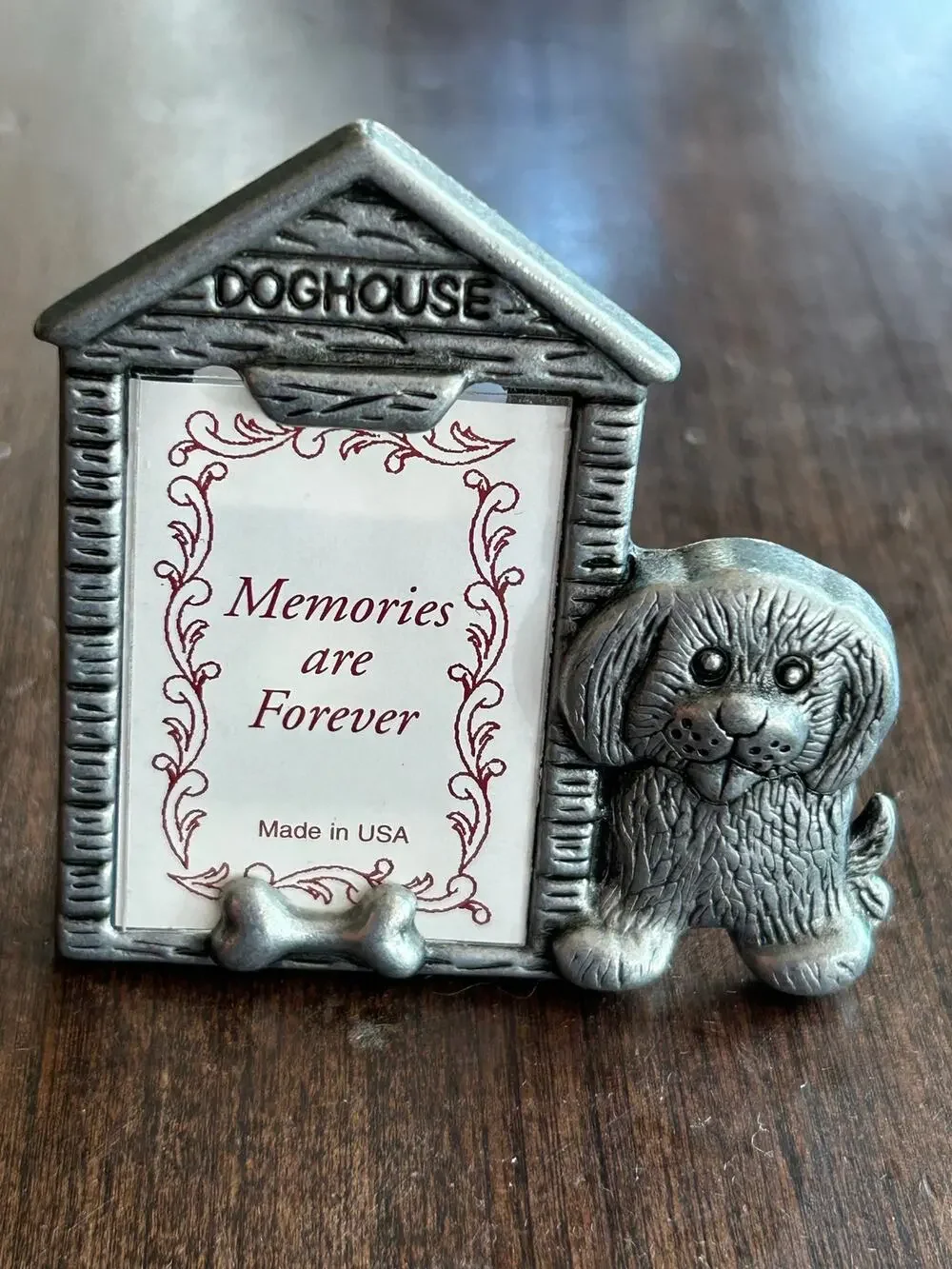 NOS AMC Vintage silver-tone metal or pewter-style Doghouse picture frame